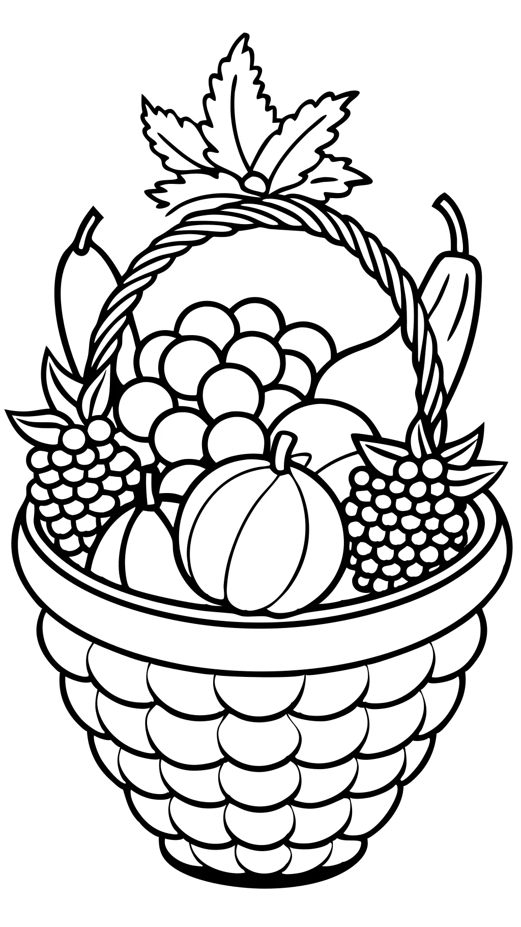 coloriage de panier de fruits